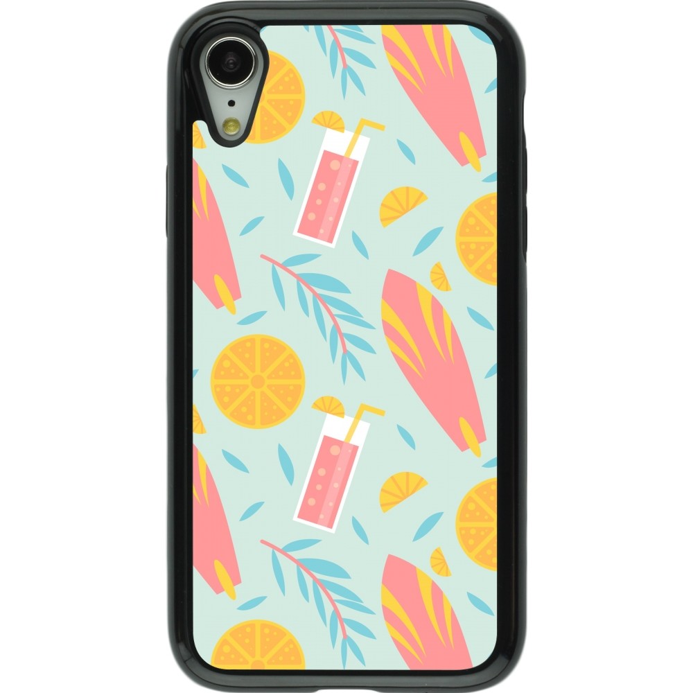 iPhone XR Case Hülle - Hybrid Armor schwarz Summer 2025 Pattern citron