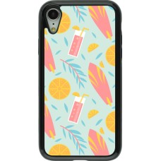 iPhone XR Case Hülle - Hybrid Armor schwarz Summer 2025 Pattern citron