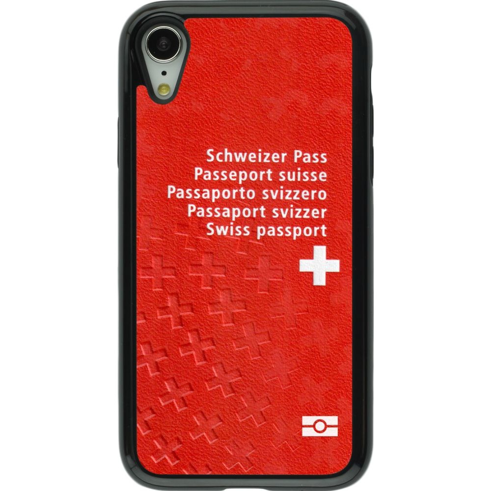 Hülle iPhone XR - Hybrid Armor schwarz Swiss Passport