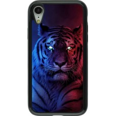 Hülle iPhone XR - Hybrid Armor schwarz Tiger Blue Red