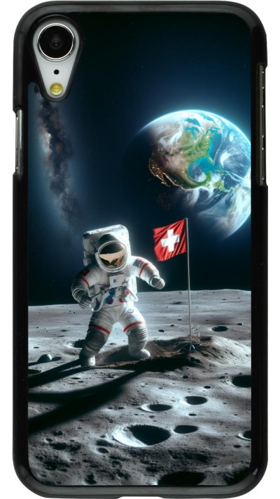 Coque iPhone XR - Astro Suisse sur lune
