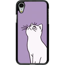 Coque iPhone XR - Chat sur fond violet