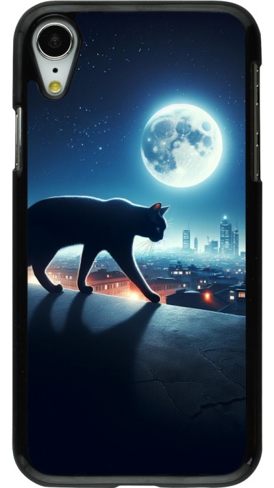 iPhone XR Case Hülle - Schwarze Katze unter dem Vollmond