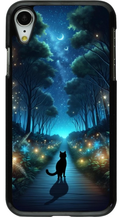 Coque iPhone XR - Chat noir promenade