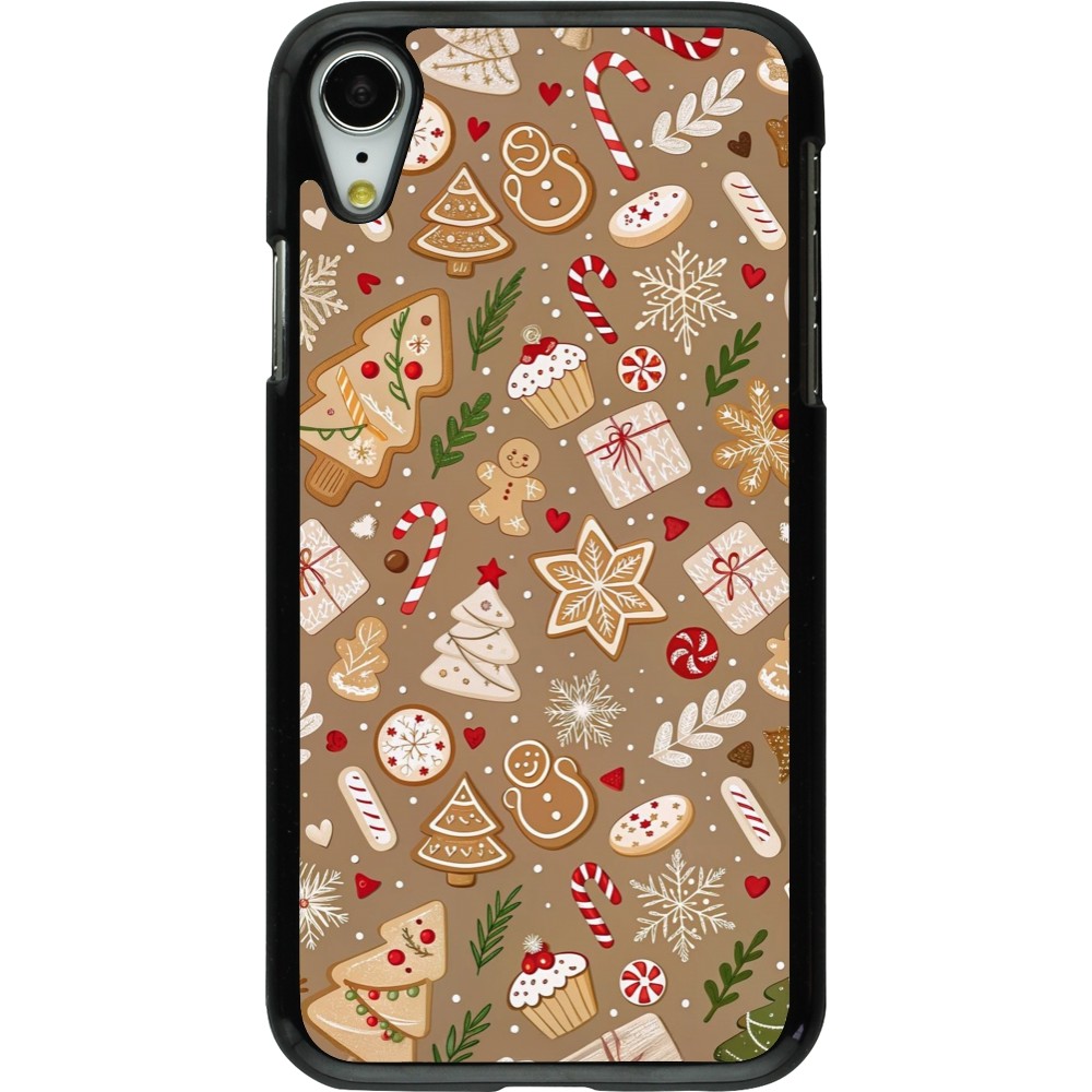 Coque iPhone XR - Christmas 25 Pattern Ginger Cookie