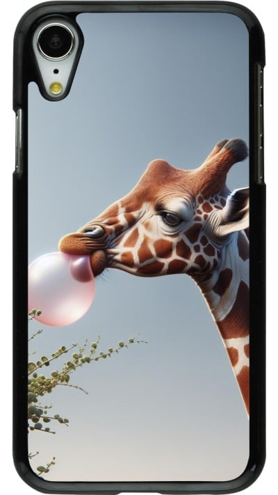 iPhone XR Case Hülle - Giraffe mit Blase