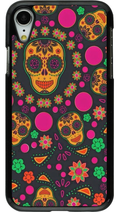 Coque iPhone XR - Halloween 22 colorful mexican skulls