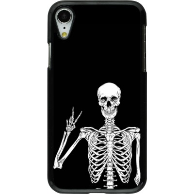Coque iPhone XR - Halloween 2023 peace skeleton