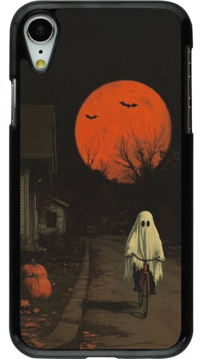 iPhone XR Case Hülle - Halloween 2025 Ghost on a bicycle