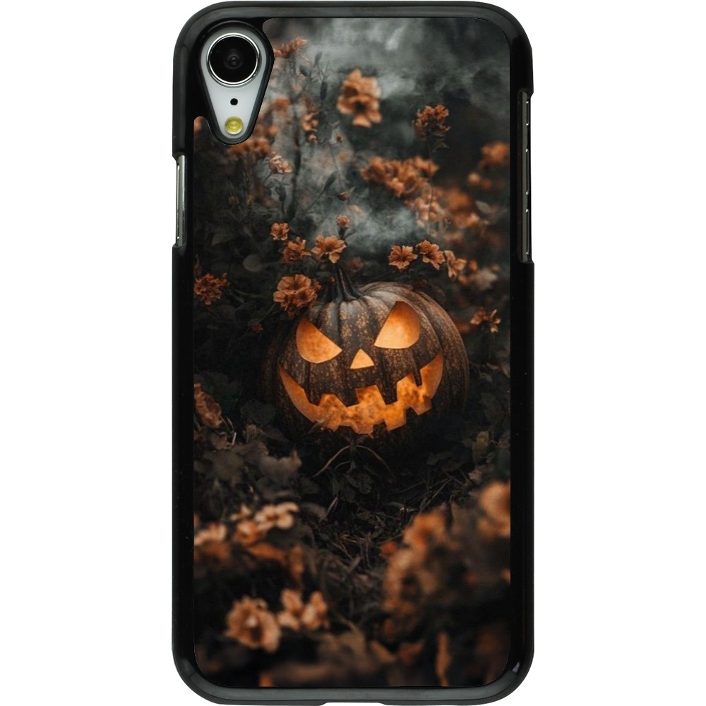 iPhone XR Case Hülle - Halloween 2025 Pumpkin with flowers