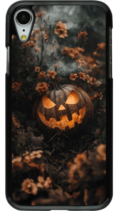 iPhone XR Case Hülle - Halloween 2025 Pumpkin with flowers