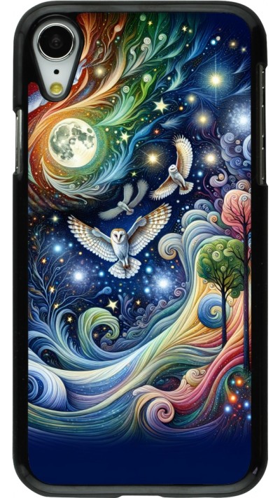 iPhone XR Case Hülle - Fliegender Blumen-Eule