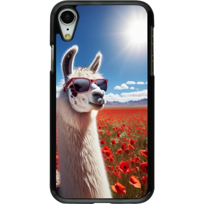 iPhone XR Case Hülle - Lama Chic in Mohnblume