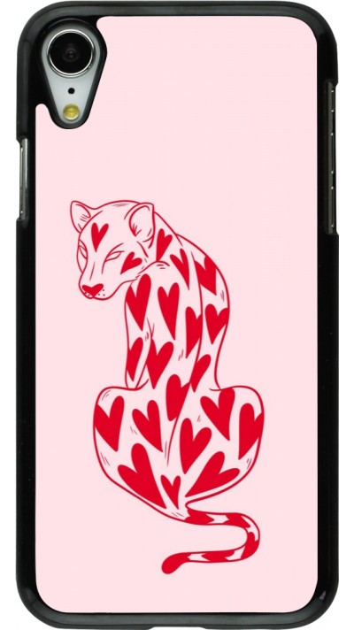 Coque iPhone XR - Leopard with hearts 2026