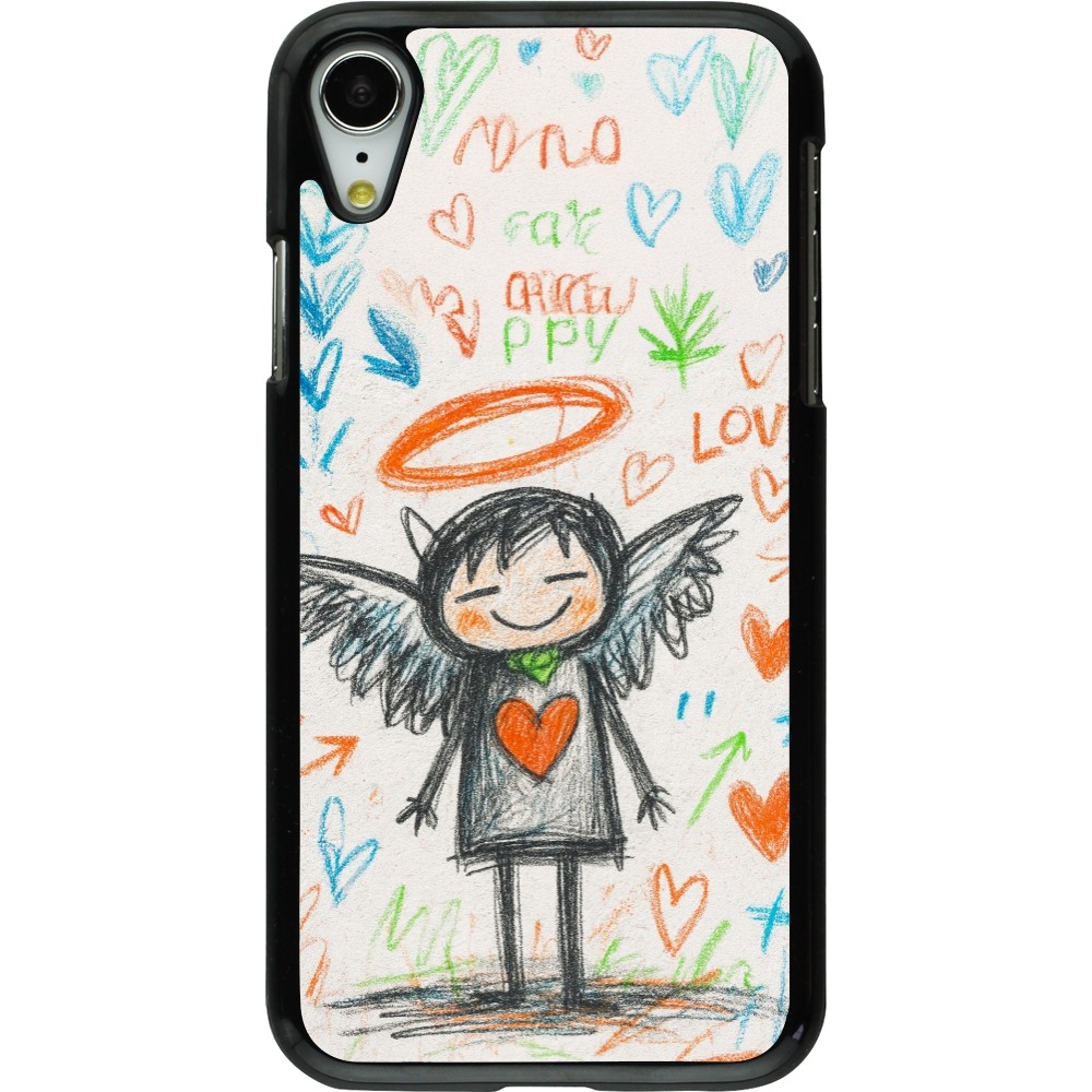Coque iPhone XR - Little Angel Sketch Love