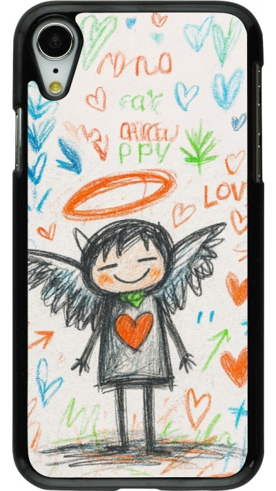 Coque iPhone XR - Little Angel Sketch Love