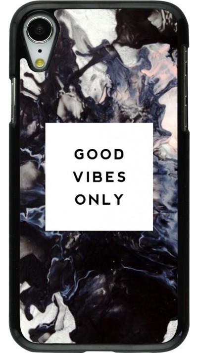 Coque iPhone XR - Marble Good Vibes Only