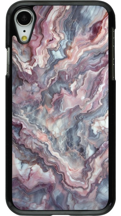 iPhone XR Case Hülle - Violetter silberner Marmor