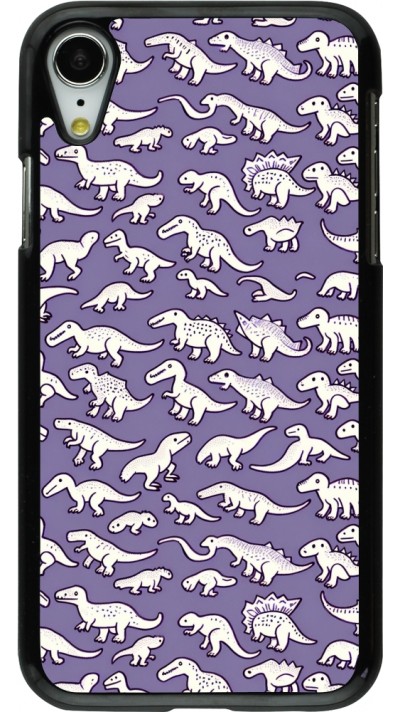 iPhone XR Case Hülle - Mini-Dino-Muster violett