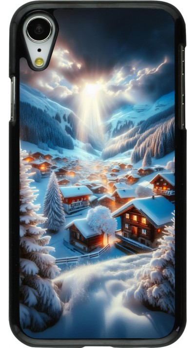 iPhone XR Case Hülle - Berg Schnee Licht