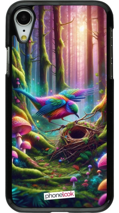 Coque iPhone XR - Oiseau Nid Forêt
