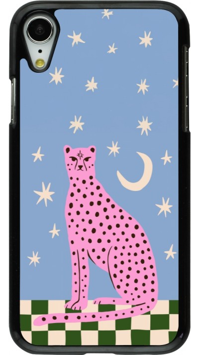 Coque iPhone XR - Pink leopard with stars 2026