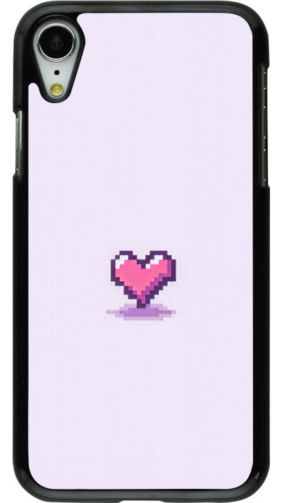 Coque iPhone XR - Pixel Coeur Violet Clair