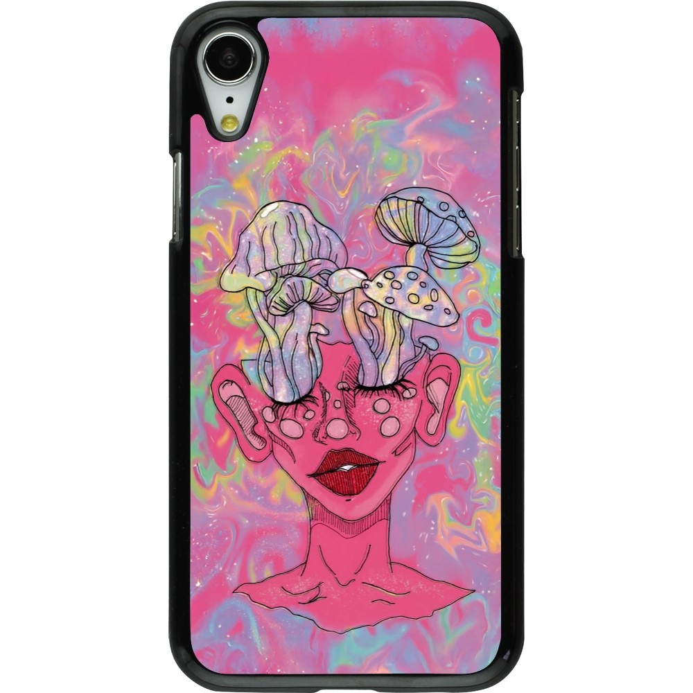 Coque iPhone XR - Psychedelic pink mushroom