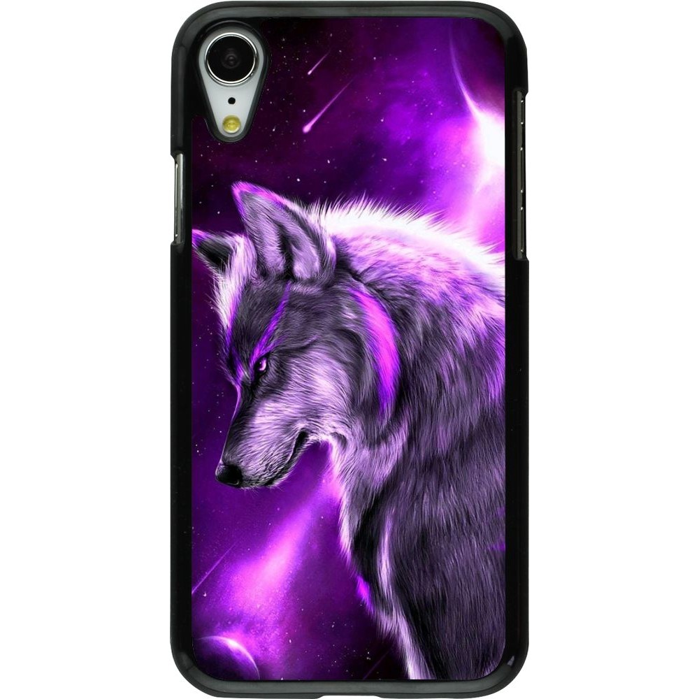 Coque iPhone XR - Purple Sky Wolf