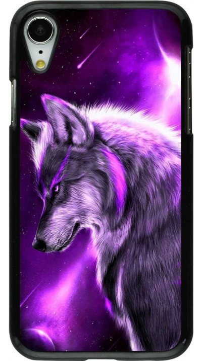 Coque iPhone XR - Purple Sky Wolf