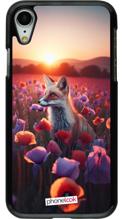 iPhone XR Case Hülle - Purpurroter Fuchs bei Dammerung