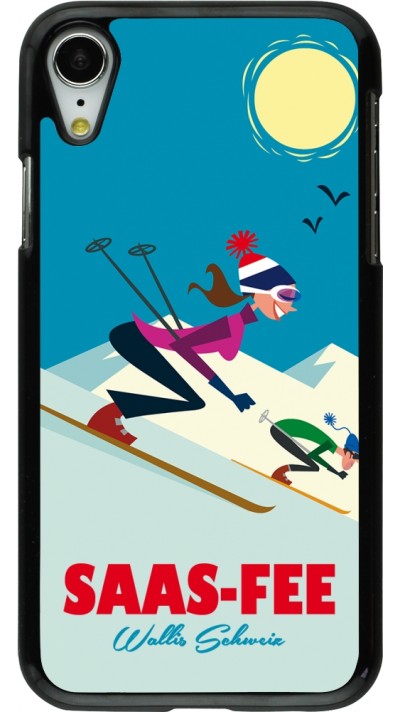 iPhone XR Case Hülle - Saas-Fee Ski Downhill