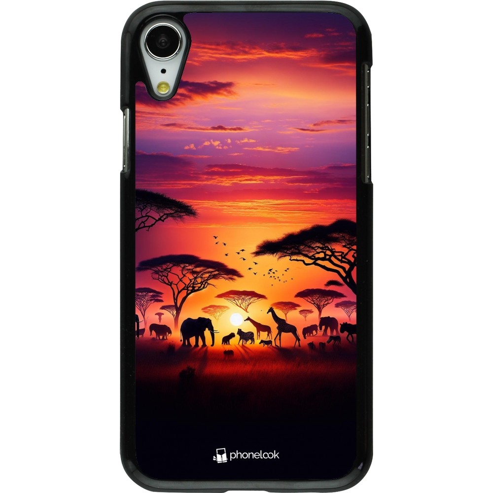 iPhone XR Case Hülle - Safari Sonnenuntergang Wildtiere