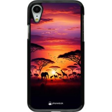iPhone XR Case Hülle - Safari Sonnenuntergang Wildtiere
