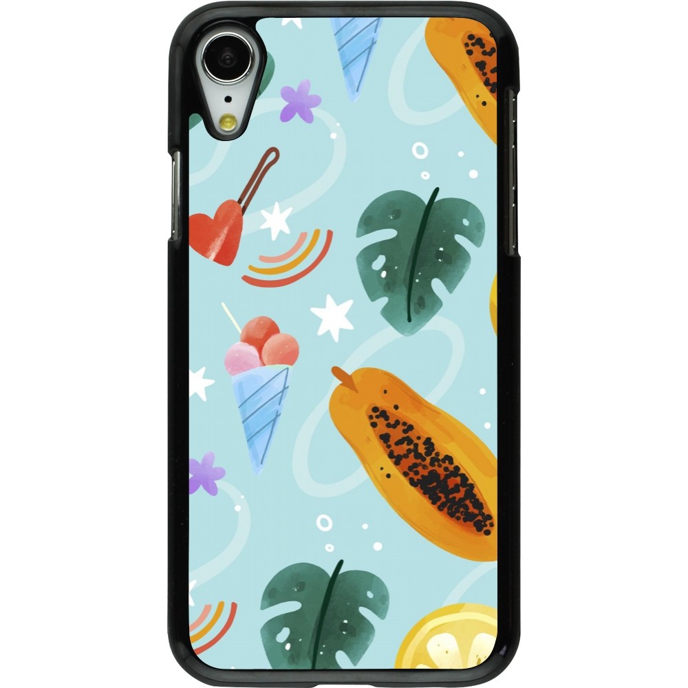 Coque iPhone XR - Summer 2025 Pattern papaya