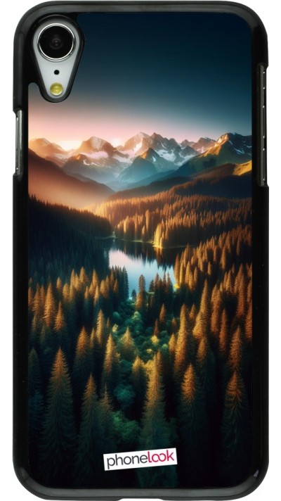 Coque iPhone XR - Sunset Forest Lake