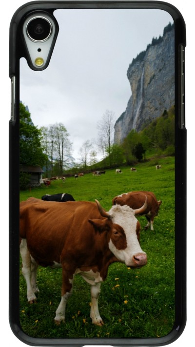iPhone XR Case Hülle -  Nationalfeiertag Schweiz Kühe