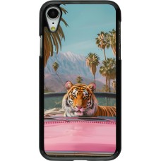 iPhone XR Case Hülle - Tiger Auto rosa