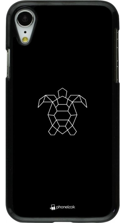 Coque iPhone XR - Turtles lines on black