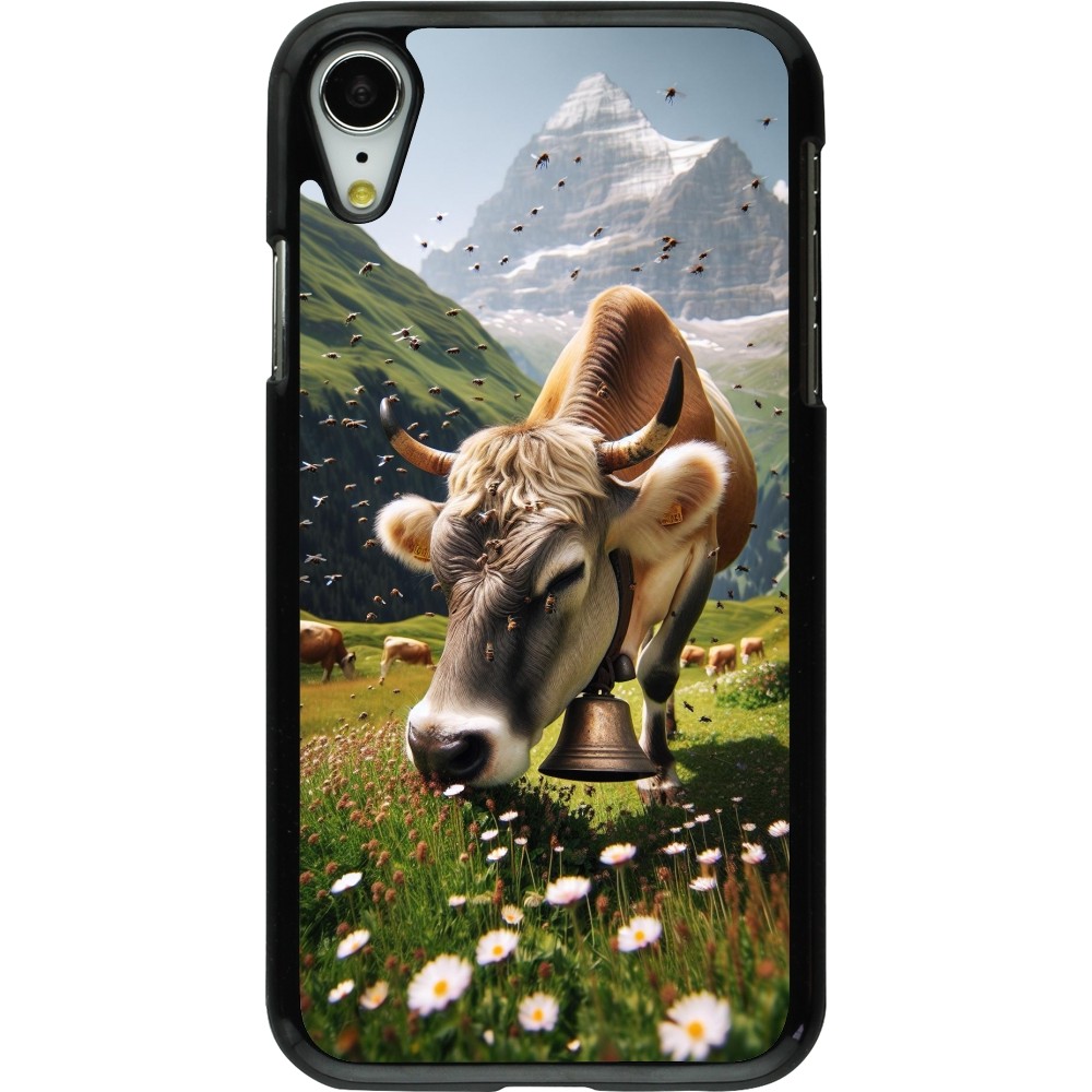 iPhone XR Case Hülle - Kuh Berg Wallis