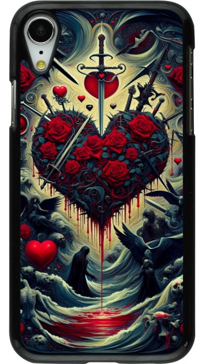Coque iPhone XR - Dark Love Coeur Sang