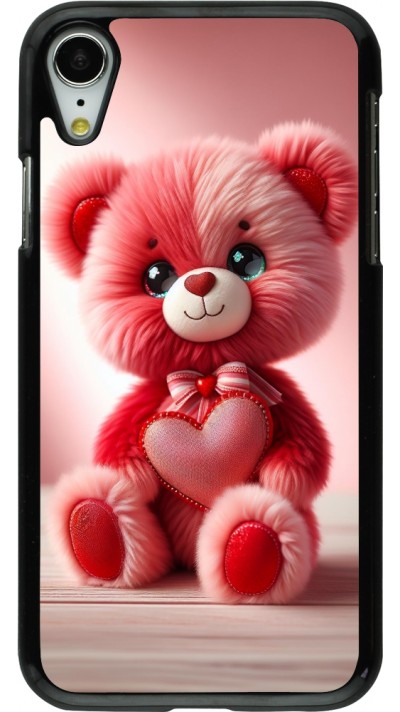 iPhone XR Case Hülle - Valentin 2024 Rosaroter Teddybär