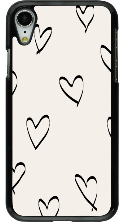 Coque iPhone XR - Valentine 2023 minimalist hearts