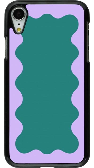 iPhone XR Case Hülle - Wavy Rectangle Green Purple