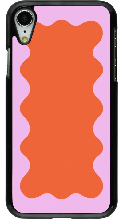 iPhone XR Case Hülle - Wavy Rectangle Orange Pink