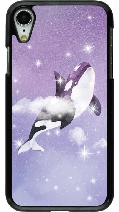 Hülle iPhone XR - Whale in sparking stars