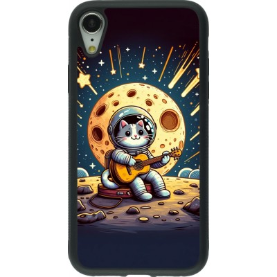 iPhone XR Case Hülle - Silikon schwarz AstroKatze RockMond