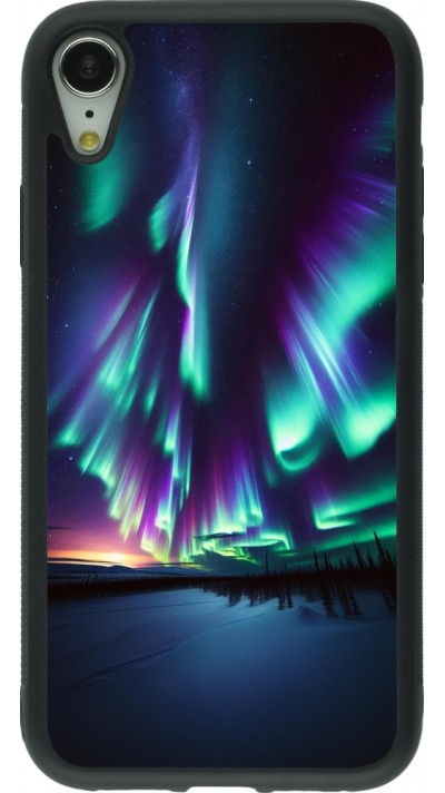 iPhone XR Case Hülle - Silikon schwarz Funkelndes Nordlicht