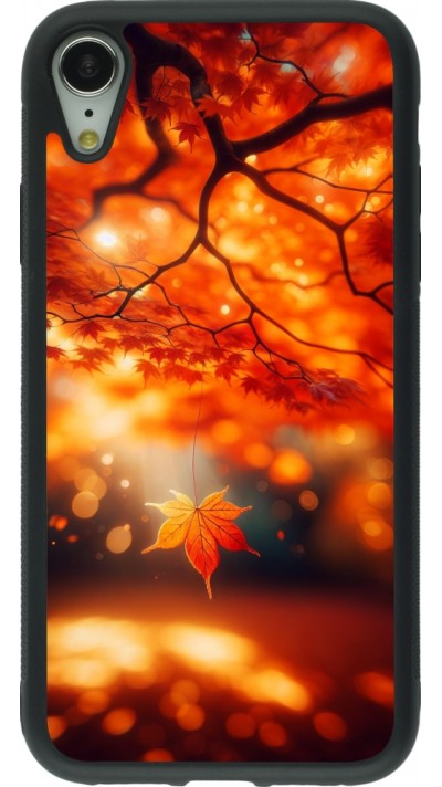 iPhone XR Case Hülle - Silikon schwarz Herbst Magisch Orange