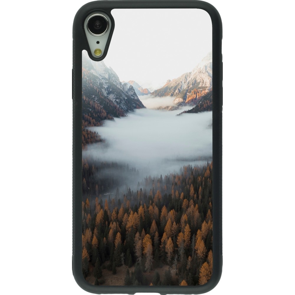 iPhone XR Case Hülle - Silikon schwarz Autumn 22 forest lanscape